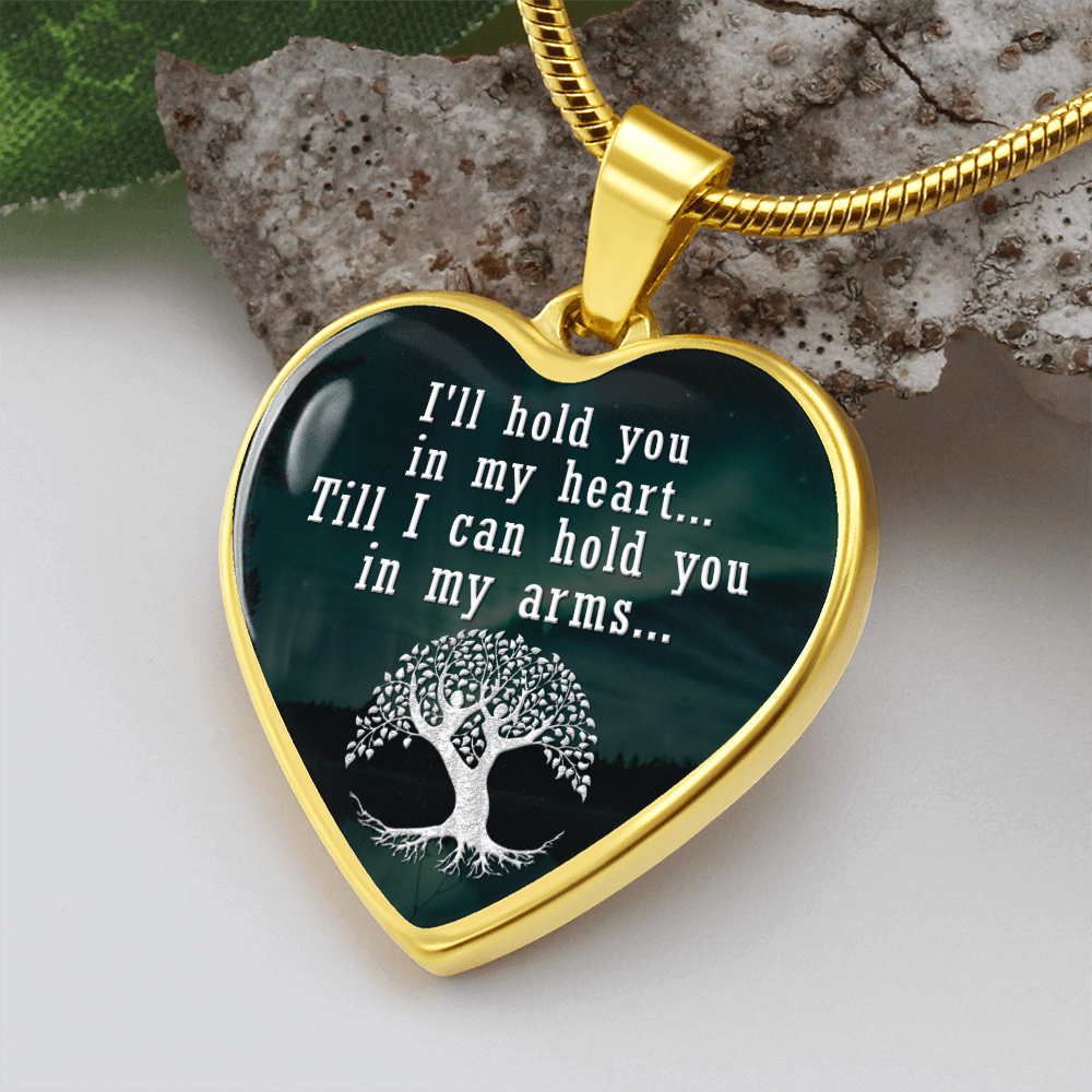 I'll hold you in my heart - Graphic Heart Necklace - JustFamilyThings