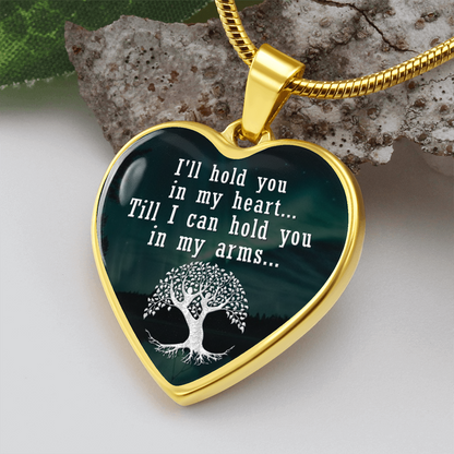 I'll hold you in my heart - Graphic Heart Necklace - JustFamilyThings