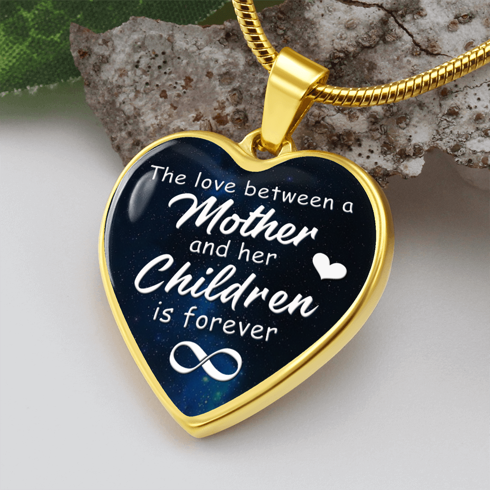 The love between a mother and her children - Graphic Heart Necklace - JustFamilyThings