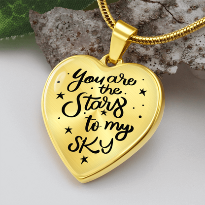 You are the stars to my sky - Graphic Heart Necklace - JustFamilyThings