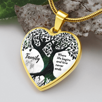 Load image into Gallery viewer, Family, Where life begins - Graphic Heart Necklace - JustFamilyThings
