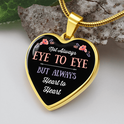 Eye-To-Eye - Graphic Heart Necklace - JustFamilyThings