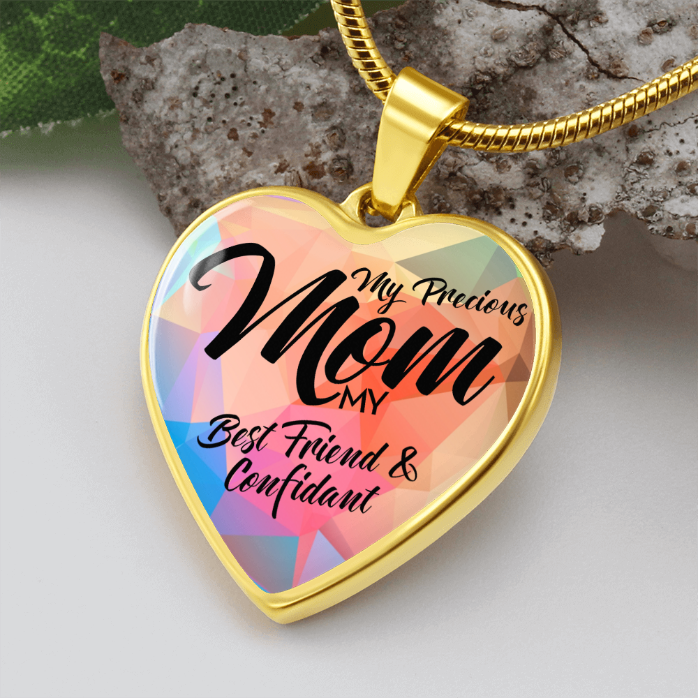 My Precious Mom - Graphic Heart Necklace - JustFamilyThings