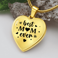 Load image into Gallery viewer, Best mom ever - Graphic Heart Necklace - JustFamilyThings
