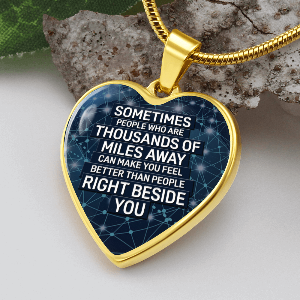 Far away - Graphic Heart Necklace - JustFamilyThings