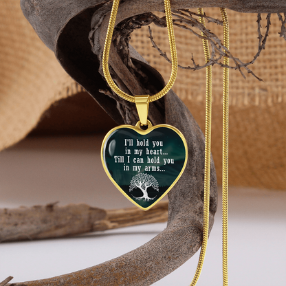 I'll hold you in my heart - Graphic Heart Necklace - JustFamilyThings