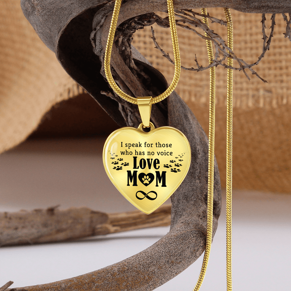 I speak for those who has no voice - Graphic Heart Necklace - JustFamilyThings