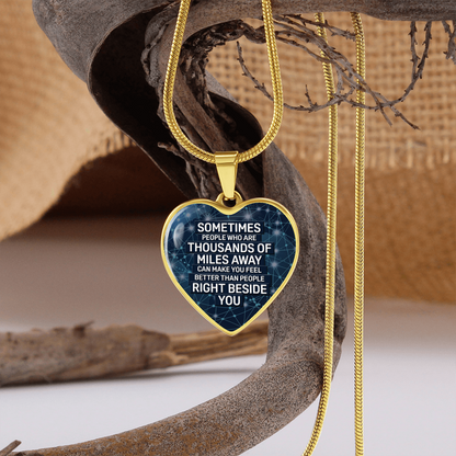 Far away - Graphic Heart Necklace - JustFamilyThings