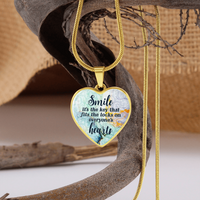 Load image into Gallery viewer, Smile - Graphic Heart Necklace - JustFamilyThings
