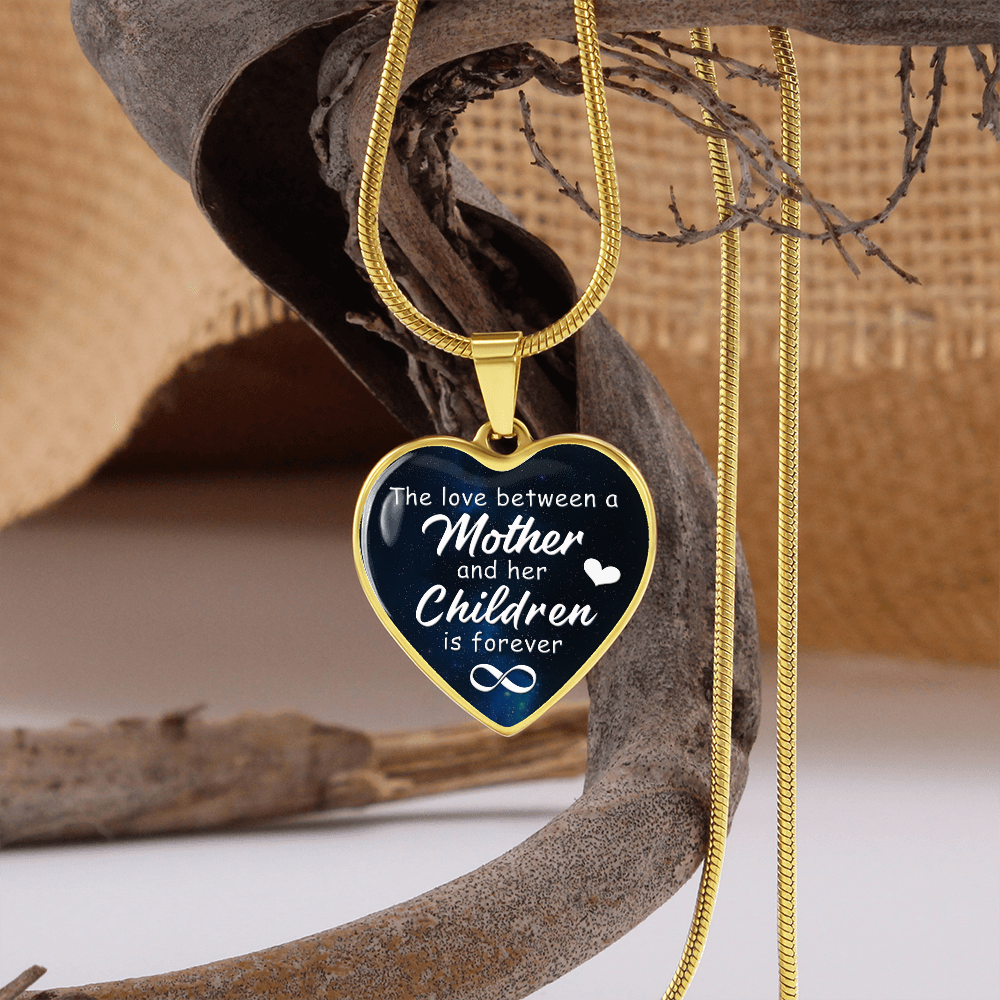 The love between a mother and her children - Graphic Heart Necklace - JustFamilyThings