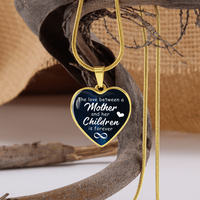 Load image into Gallery viewer, The love between a mother and her children - Graphic Heart Necklace - JustFamilyThings
