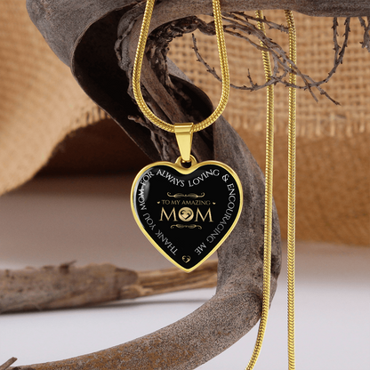 To my amazing mom - Graphic Heart Necklace - JustFamilyThings