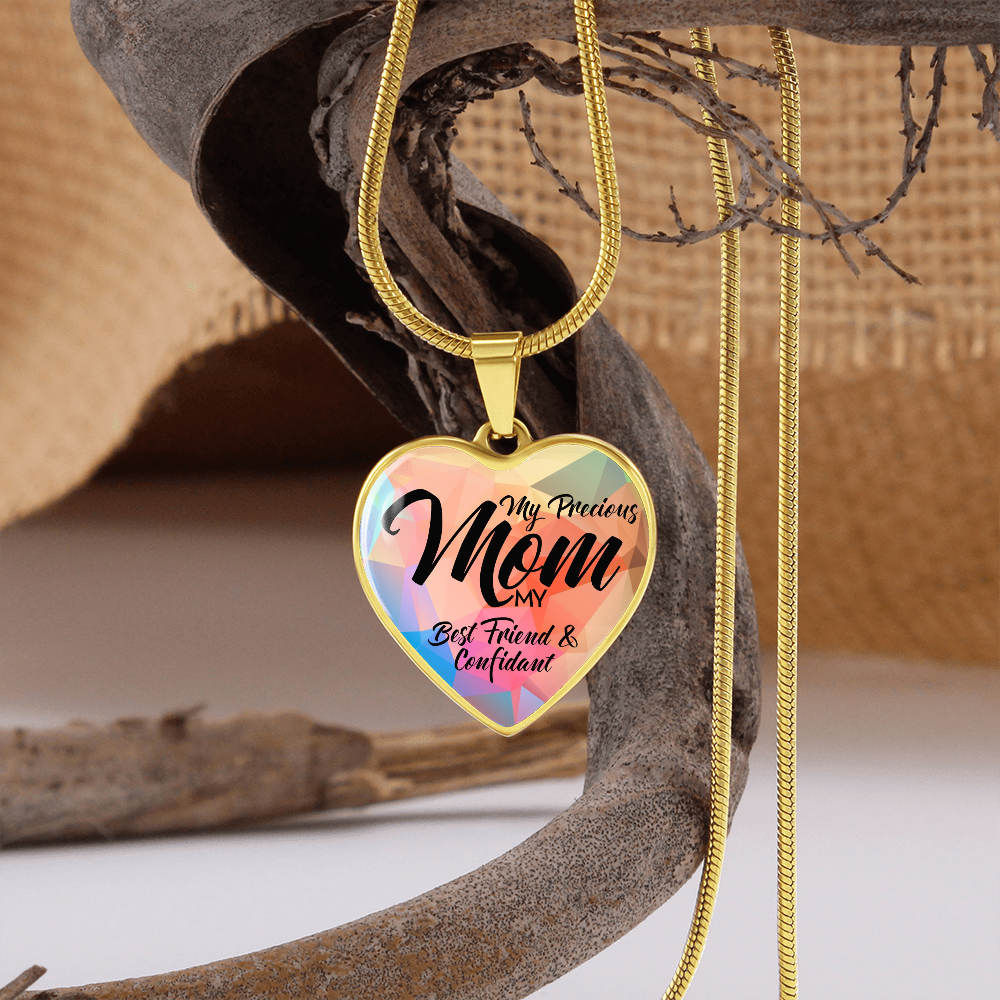 My Precious Mom - Graphic Heart Necklace - JustFamilyThings