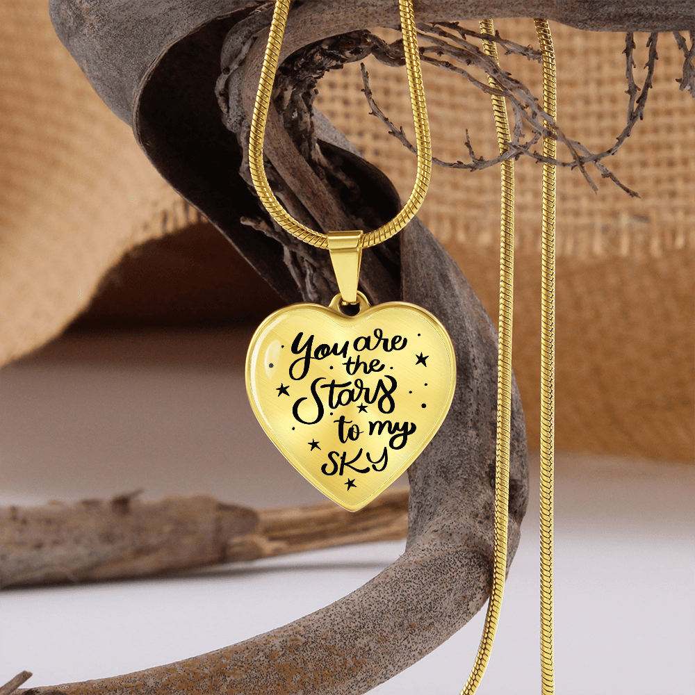 You are the stars to my sky - Graphic Heart Necklace - JustFamilyThings