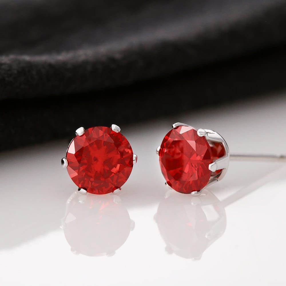Red Cubic Zirconia Earrings - JustFamilyThings