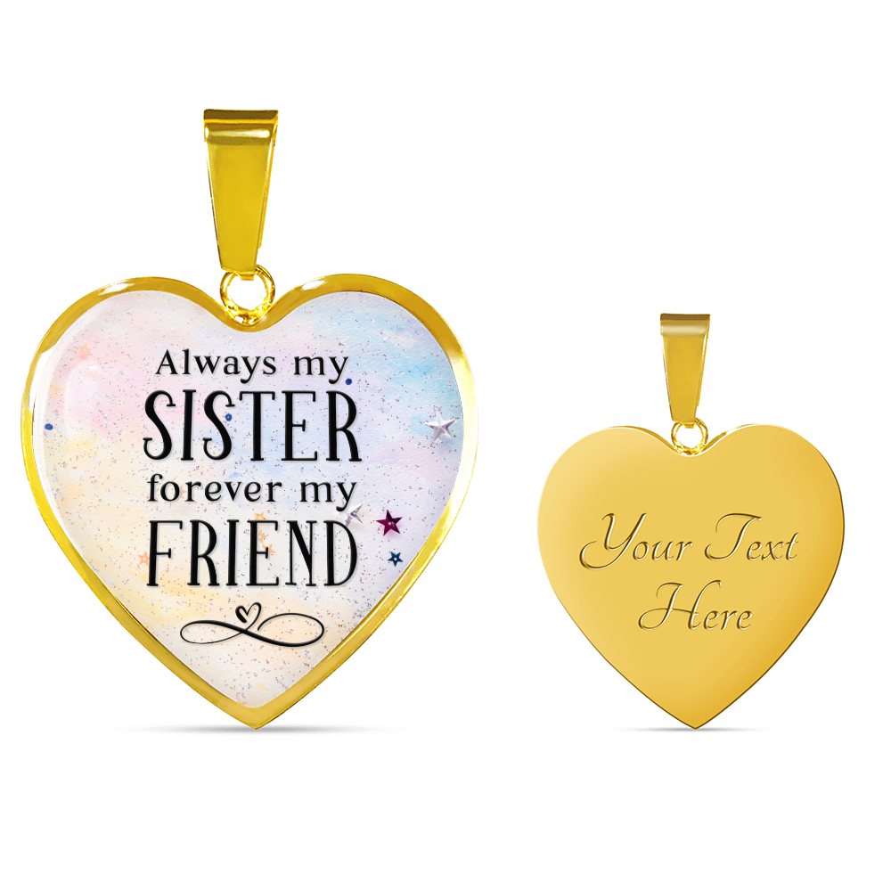 Always my sister - Graphic Heart Necklace - JustFamilyThings