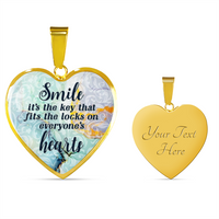 Load image into Gallery viewer, Smile - Graphic Heart Necklace - JustFamilyThings
