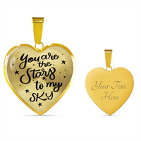 Load image into Gallery viewer, You are the stars to my sky - Graphic Heart Necklace - JustFamilyThings
