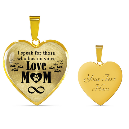 I speak for those who has no voice - Graphic Heart Necklace - JustFamilyThings