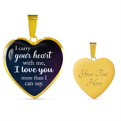 I carry your heart with me - Graphic Heart Necklace - JustFamilyThings