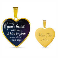 Load image into Gallery viewer, I carry your heart with me - Graphic Heart Necklace - JustFamilyThings
