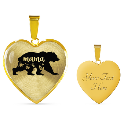 Mama bear - Graphic Heart Necklace - JustFamilyThings
