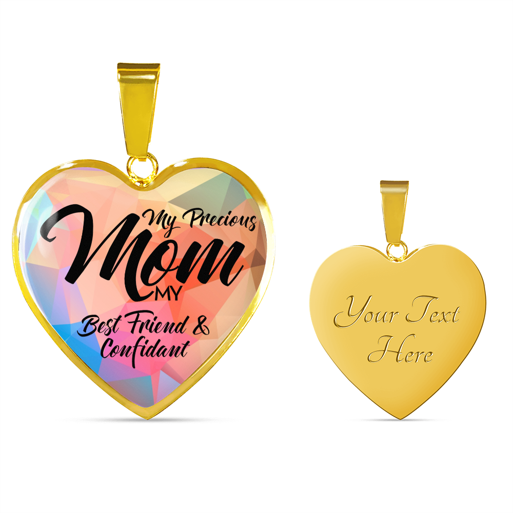 My Precious Mom - Graphic Heart Necklace - JustFamilyThings