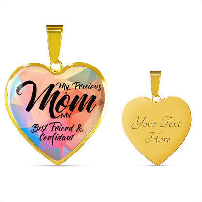 My Precious Mom - Graphic Heart Necklace - JustFamilyThings