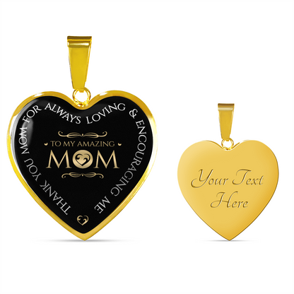 To my amazing mom - Graphic Heart Necklace - JustFamilyThings
