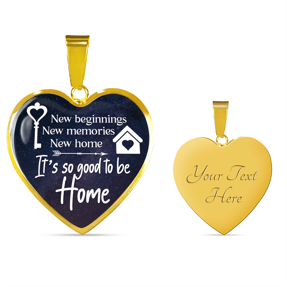 New beginnings, New home - Graphic Heart Necklace - JustFamilyThings