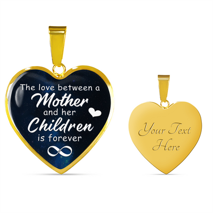 The love between a mother and her children - Graphic Heart Necklace - JustFamilyThings