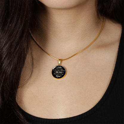 One year anniversary gift - Graphic Circle Necklace - JustFamilyThings