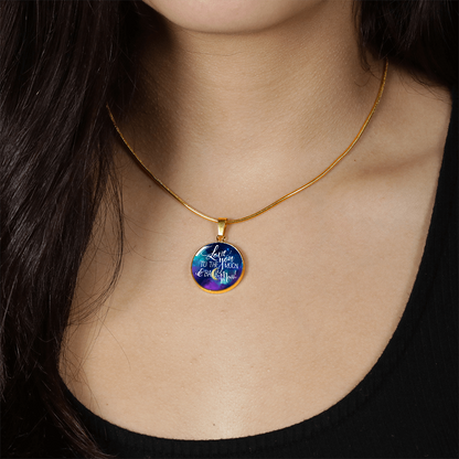 Love you to the moon and back mom - Graphic Circle Necklace - JustFamilyThings