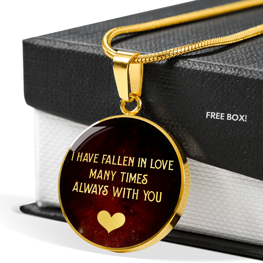 I have fallen in love - Graphic Circle Necklace - JustFamilyThings