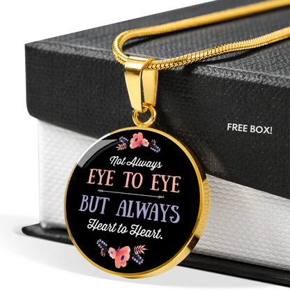 Eye-To-Eye - Graphic Circle Necklace - JustFamilyThings