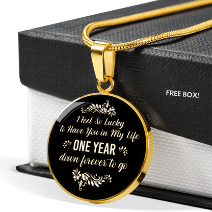 One year anniversary gift - Graphic Circle Necklace - JustFamilyThings