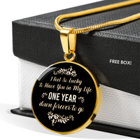 Load image into Gallery viewer, One year anniversary gift - Graphic Circle Necklace - JustFamilyThings
