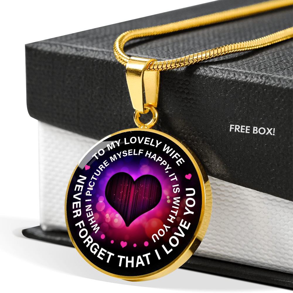 To my lovely wife - Graphic Circle Necklace - JustFamilyThings