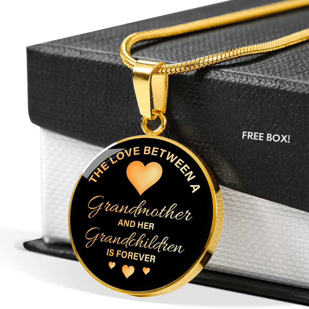 The love between a grandmother and her grandchildren - Graphic Circle Necklace - JustFamilyThings