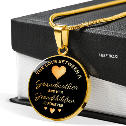 The love between a grandmother and her grandchildren - Graphic Circle Necklace - JustFamilyThings