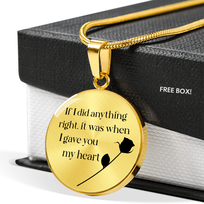 When I gave you my heart - Graphic Circle Necklace - JustFamilyThings
