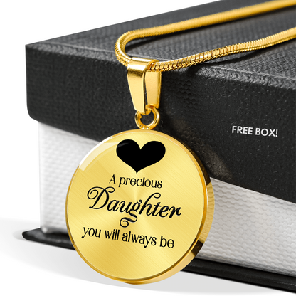 A presious daughter - Graphic Circle Necklace - JustFamilyThings