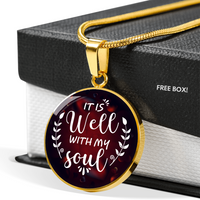 Load image into Gallery viewer, It is well with my soul - Graphic Circle Necklace - JustFamilyThings
