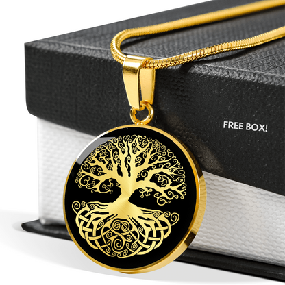 Tree Of Life - Graphic Circle Necklace - JustFamilyThings