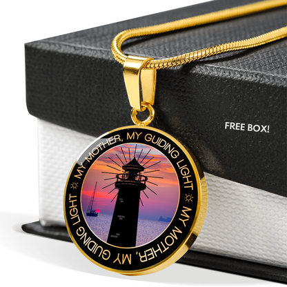 My mother my guiding light - Graphic Circle Necklace - JustFamilyThings
