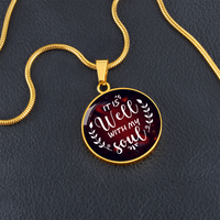 Load image into Gallery viewer, It is well with my soul - Graphic Circle Necklace - JustFamilyThings
