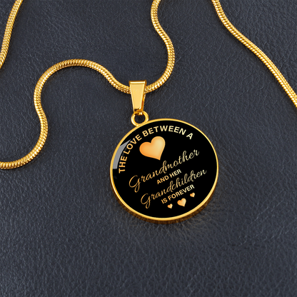 The love between a grandmother and her grandchildren - Graphic Circle Necklace - JustFamilyThings