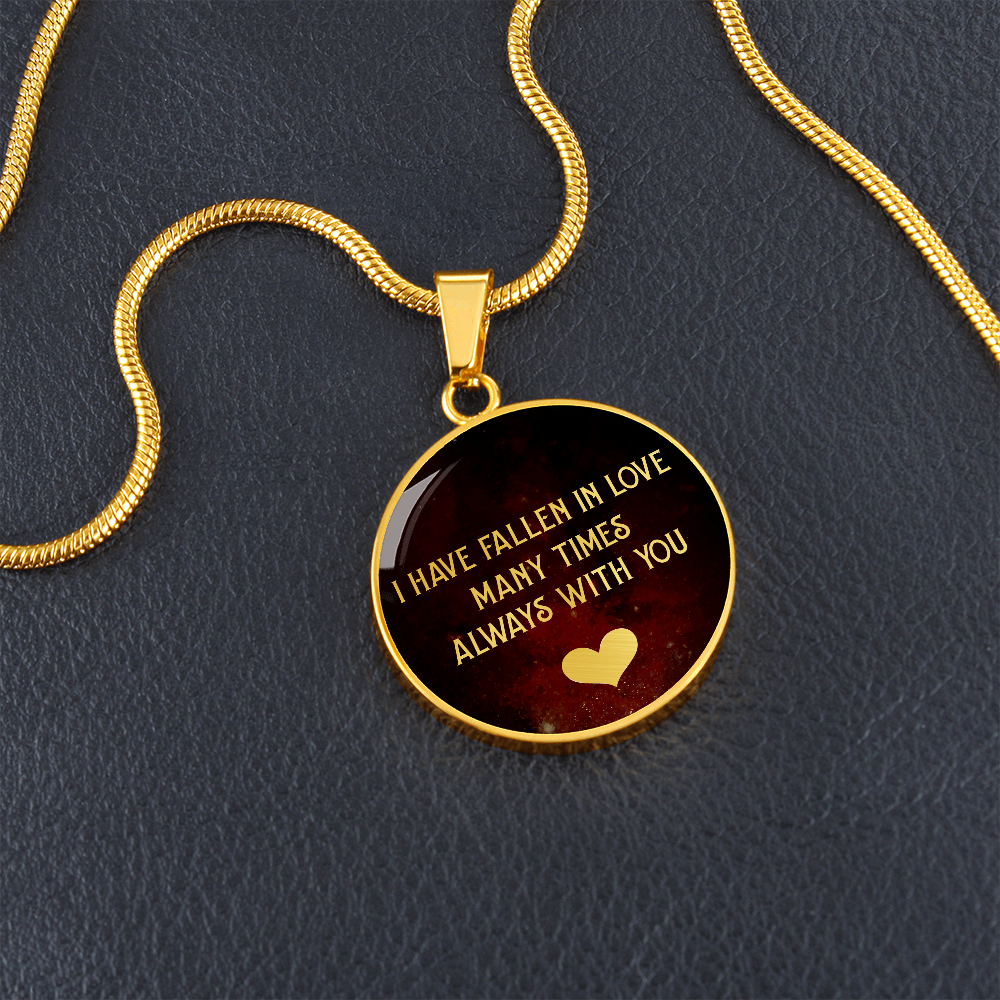 I have fallen in love - Graphic Circle Necklace - JustFamilyThings