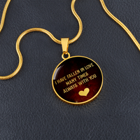 Load image into Gallery viewer, I have fallen in love - Graphic Circle Necklace - JustFamilyThings
