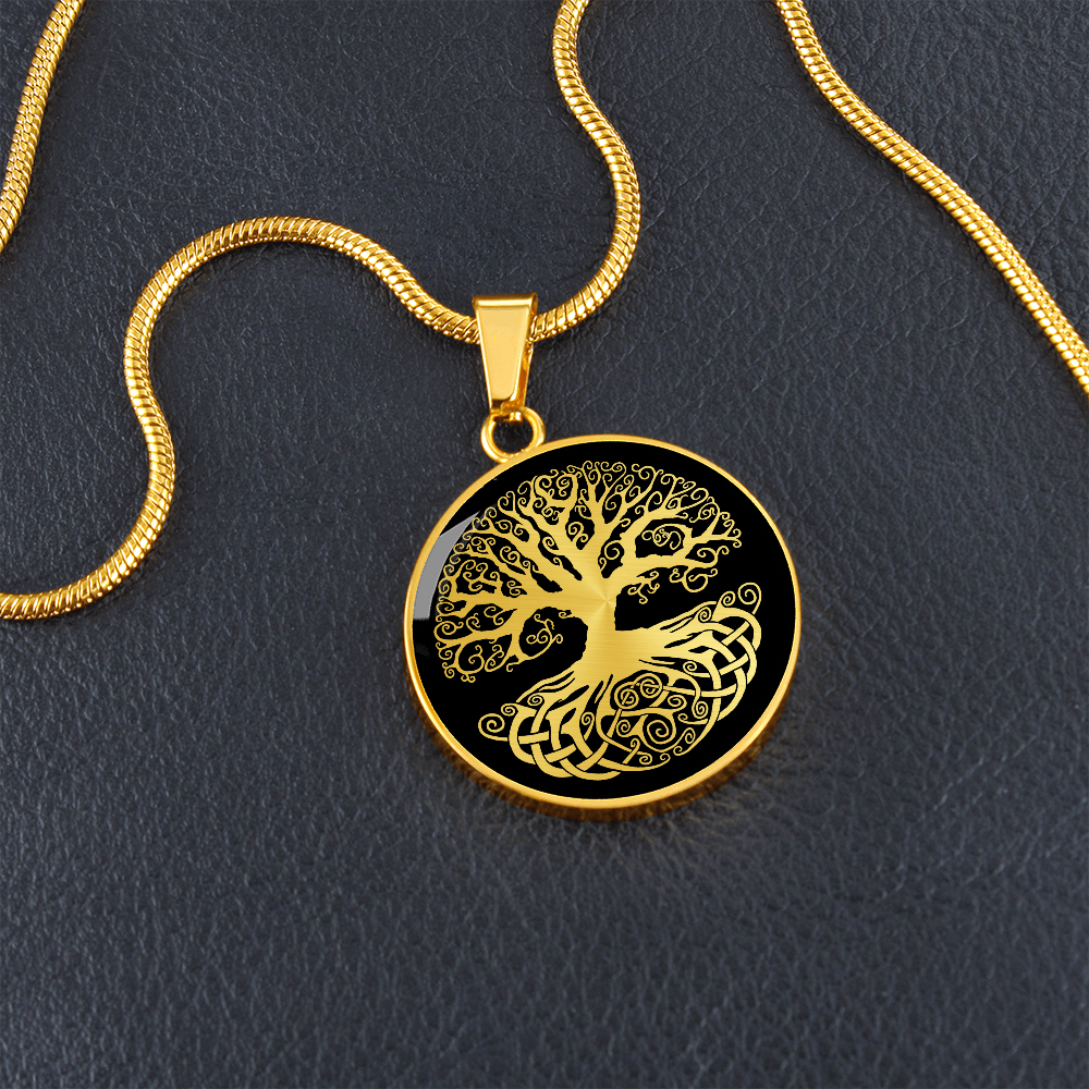 Tree Of Life - Graphic Circle Necklace - JustFamilyThings